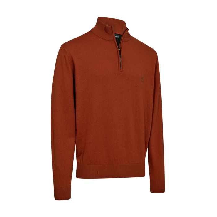 DEERHUNTER%20Harrington%20Fermuarlı%20Kahve%20Kazak%20L