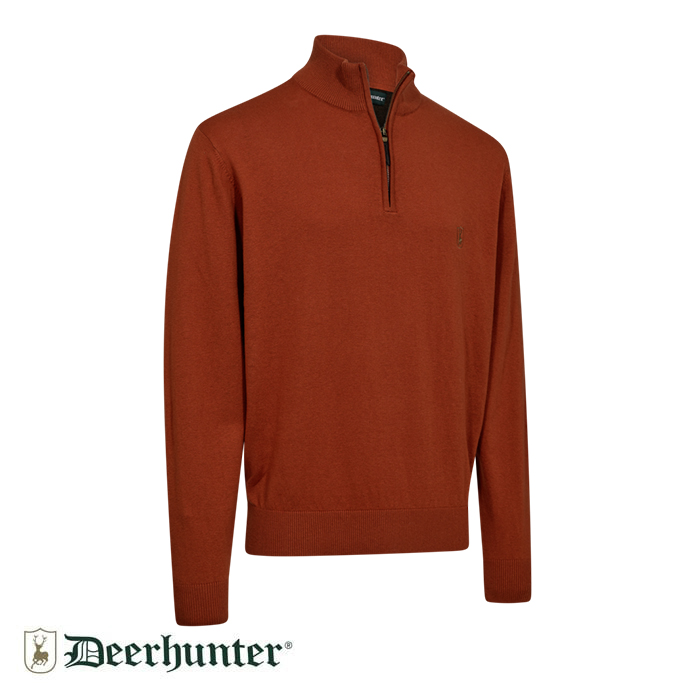 DEERHUNTER%20Harrington%20Fermuarlı%20Kahve%20Kazak%20M