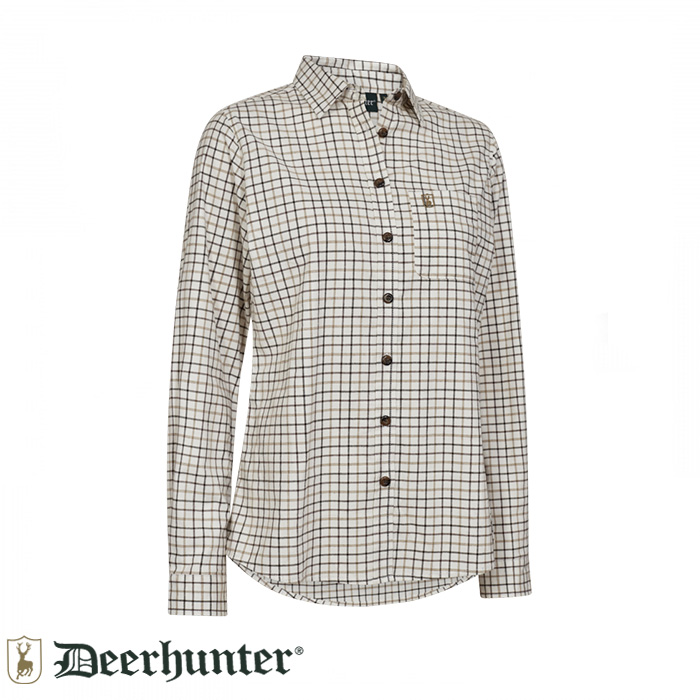 DEERHUNTER%20Lady%20Grace%20Bej%20Kareli%20Gömlek%2038