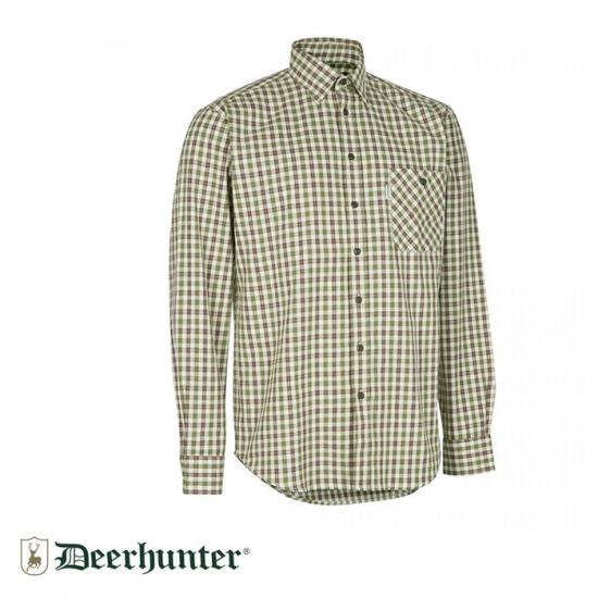 T. DEERHUNTER GideonYeşil Çizgili U.Kol Gömlek 43/44