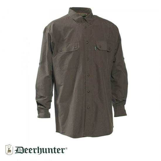 T. DEERHUNTER Evan 353 Bambu Yeşil Uzun Kol Gömlek 45/46