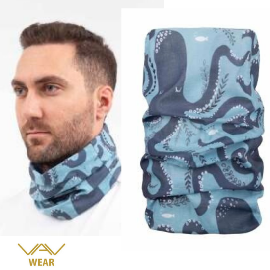T. VAV BUFFO01 Boyunluk, Bileklik. Bandana Gri