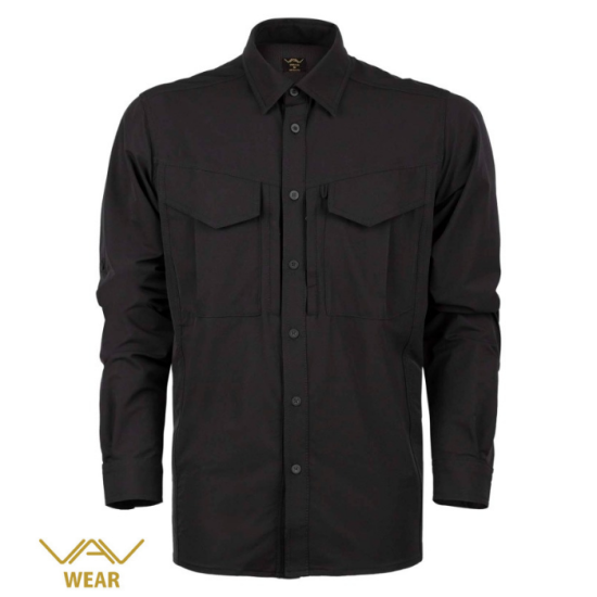 T. VAV Uzun Kol Gömlek Tacflex-03 Siyah 5XL