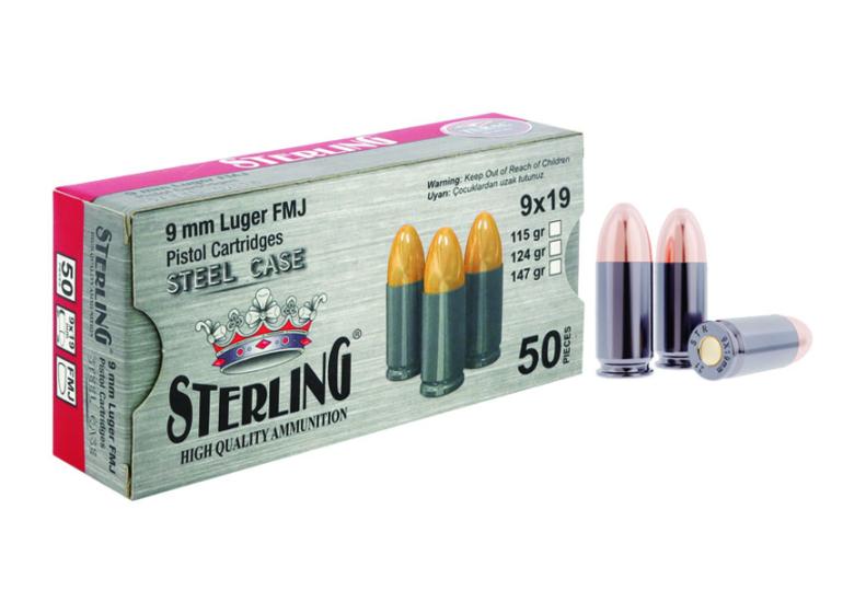  9X19 MM LUGER STERLING FMJ-115 GRN ÇELİK KOVAN